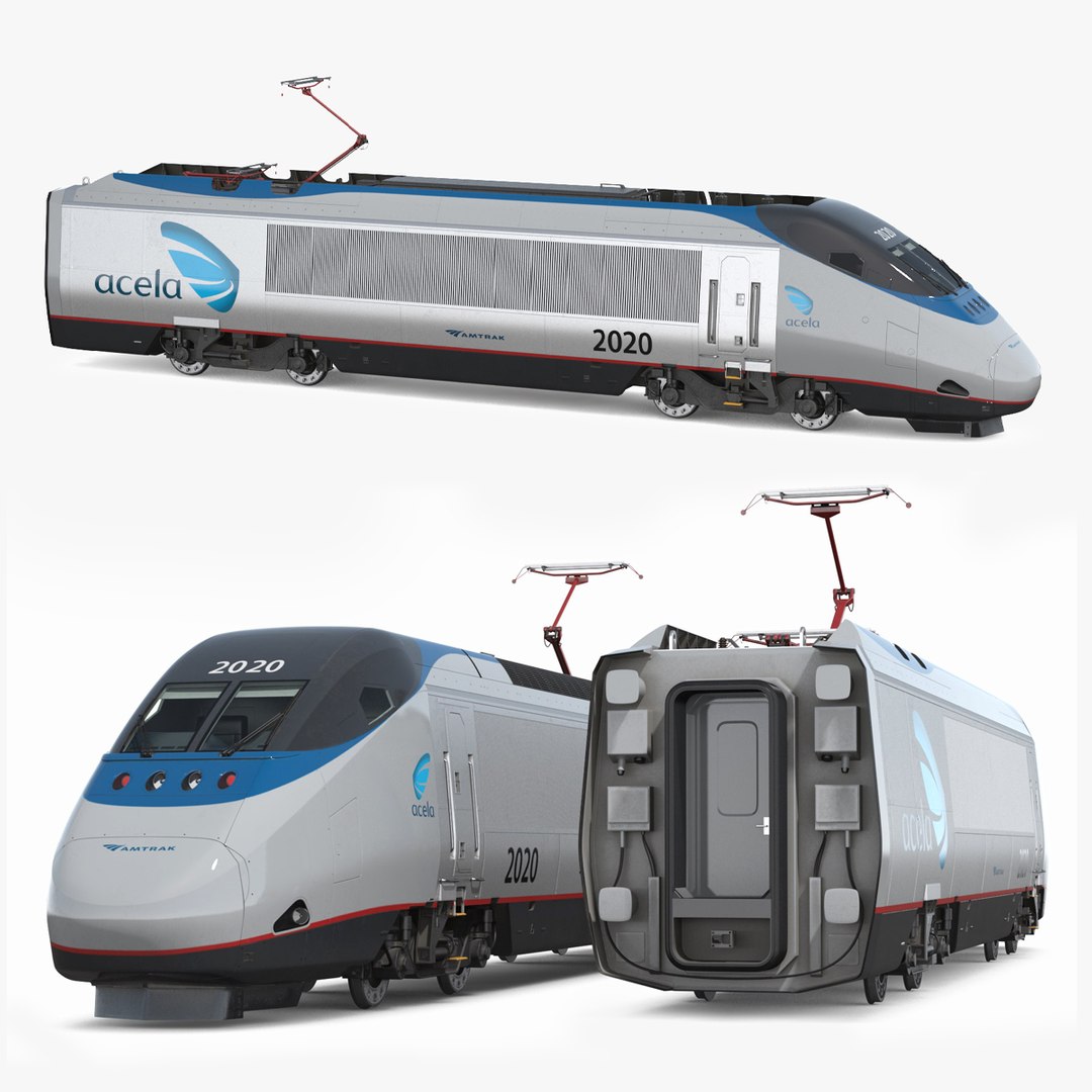 Amtrak Acela Locomotive 3D model preview