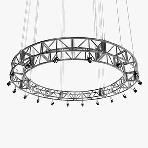 3D Circular Truss Stage Lighting Studio 3 model
