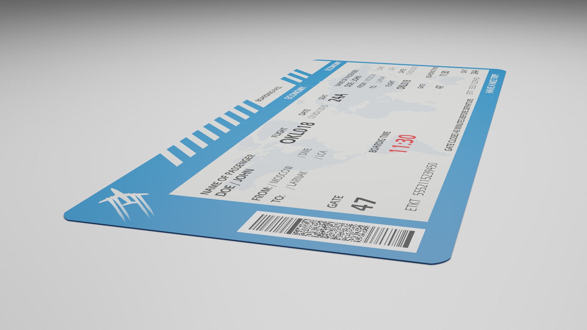 Flight Ticket Boardingpass 3D - TurboSquid 1998918