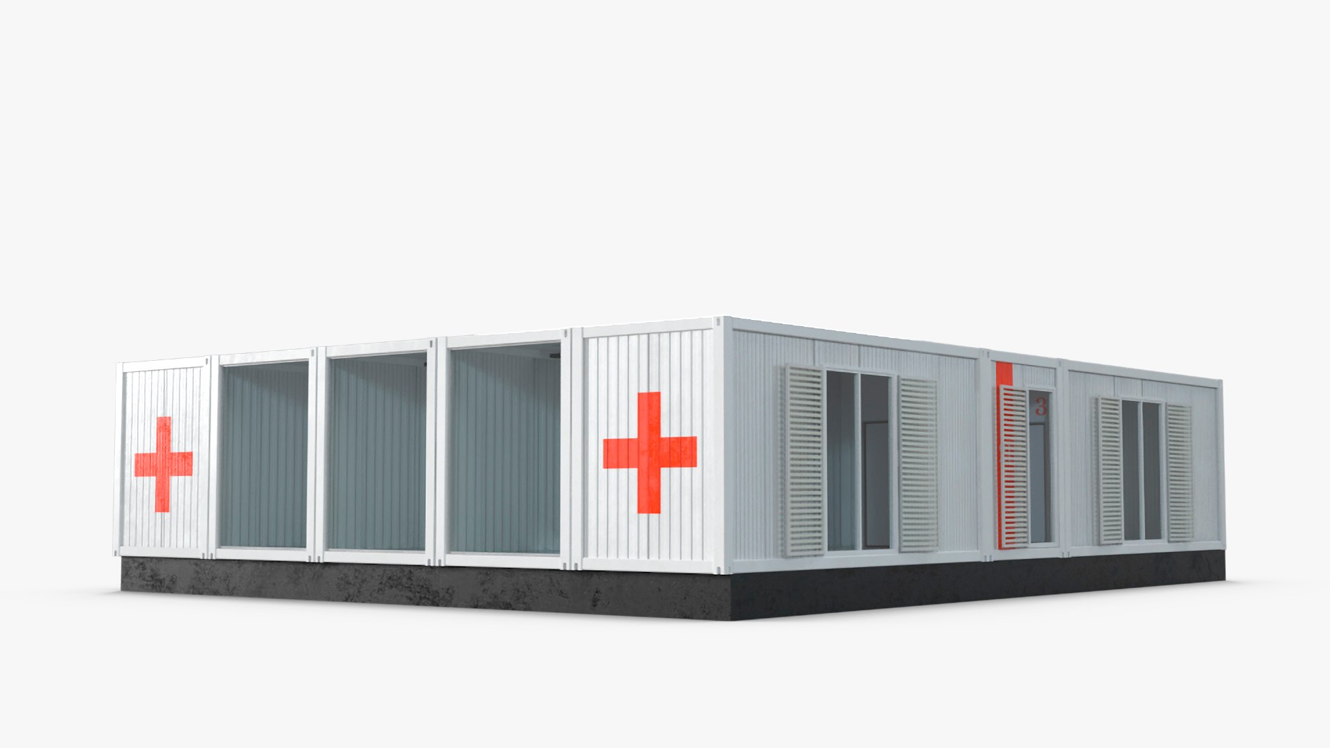 Mobile Modular Container Clinic Model - TurboSquid 2268686