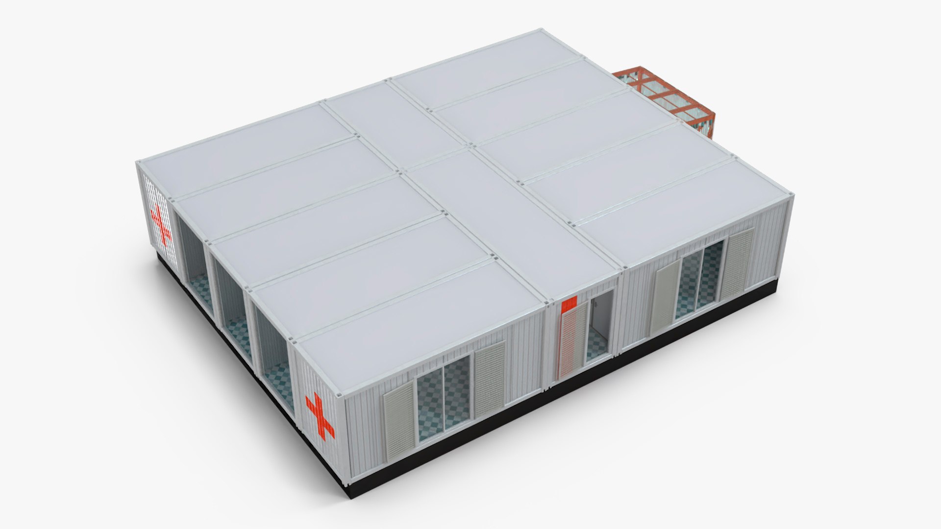 Mobile Modular Container Clinic Model - TurboSquid 2268686