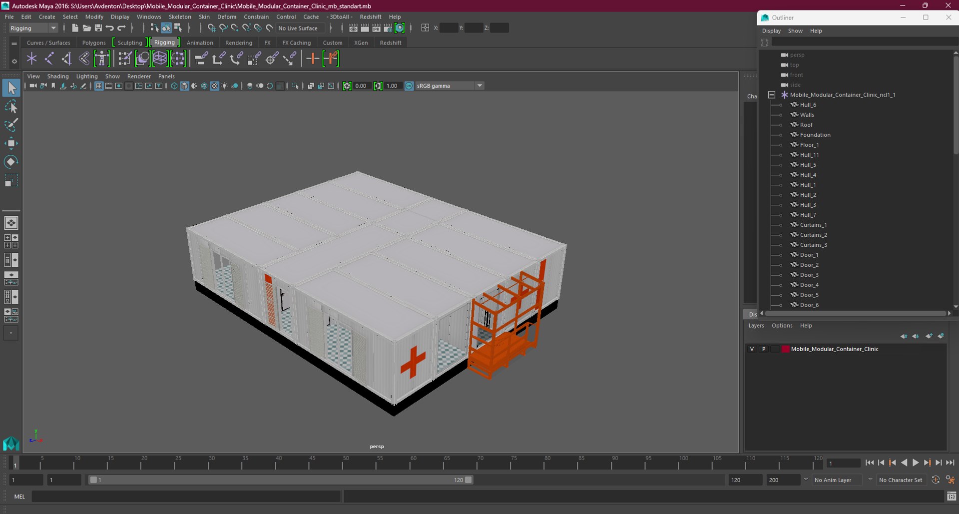 Mobile Modular Container Clinic Model - TurboSquid 2268686