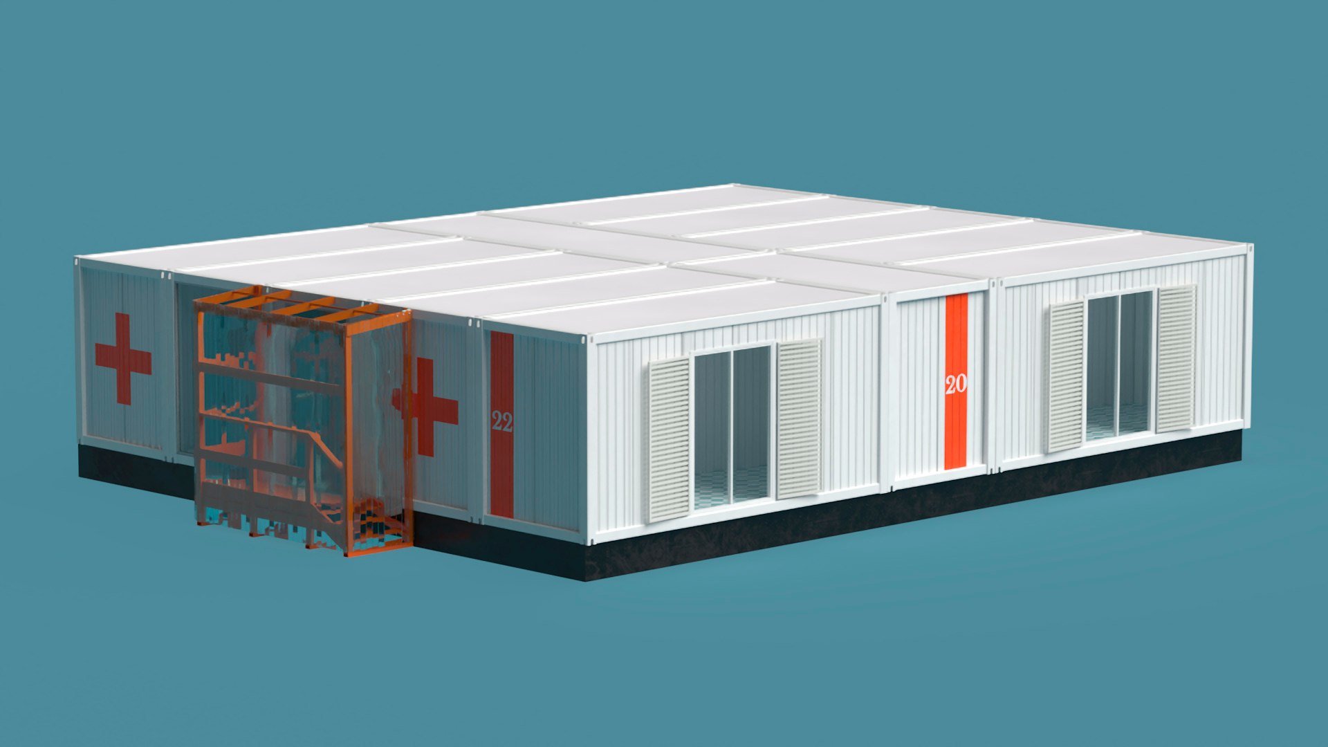 Mobile Modular Container Clinic Model - TurboSquid 2268686