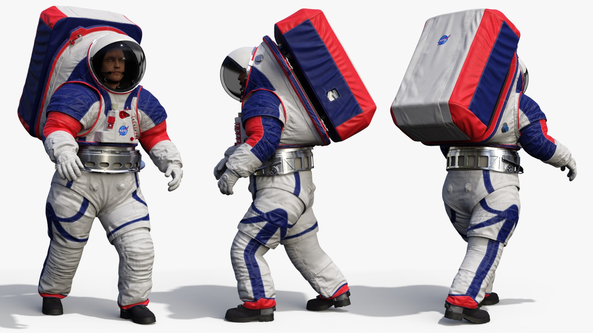 Spacesuit NASA Astronaut xEMU Walking Pose 3D model preview