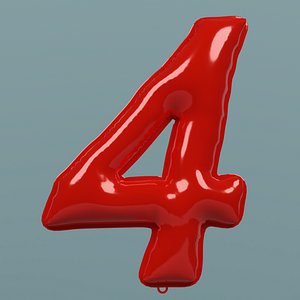 3D NUMBER 4 BALLOON