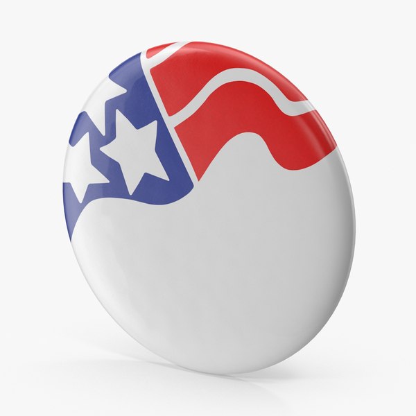 3d model of flag campaign button