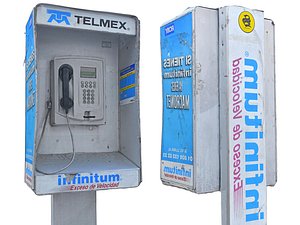 3D telephone box mexico model