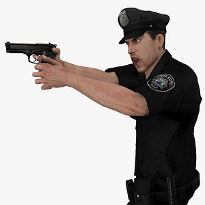 3d model rigged police officer
