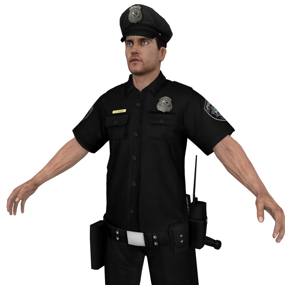 3d model rigged police officer