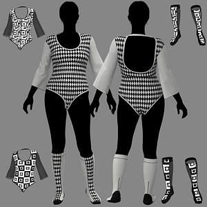 3D GeoPattern Bodysuit Clo3D Marvelous Designer model