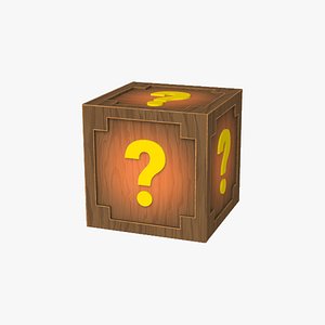 3D model Prop25 Wooden question mark box
