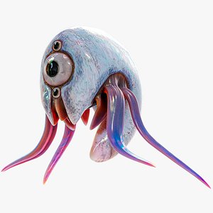 Alien Shrimp Parasite Creature PBR 3D