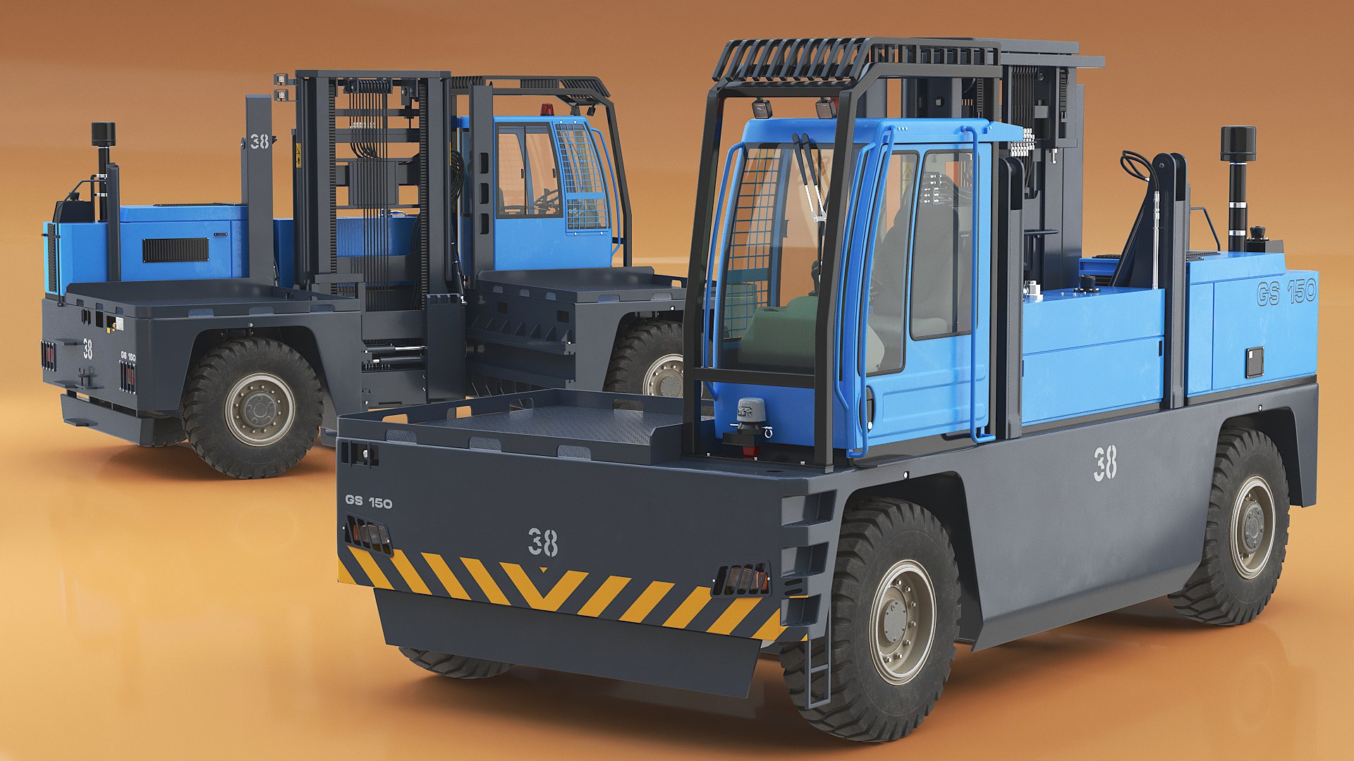 Long Load Forklift Truck Blue 3D Model - TurboSquid 2411030