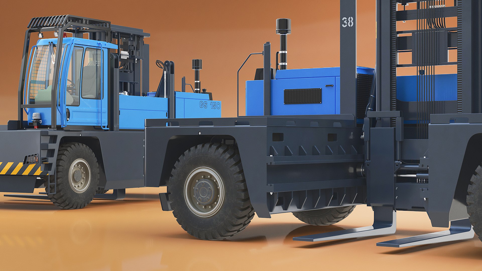 Long Load Forklift Truck Blue 3D Model - TurboSquid 2411030