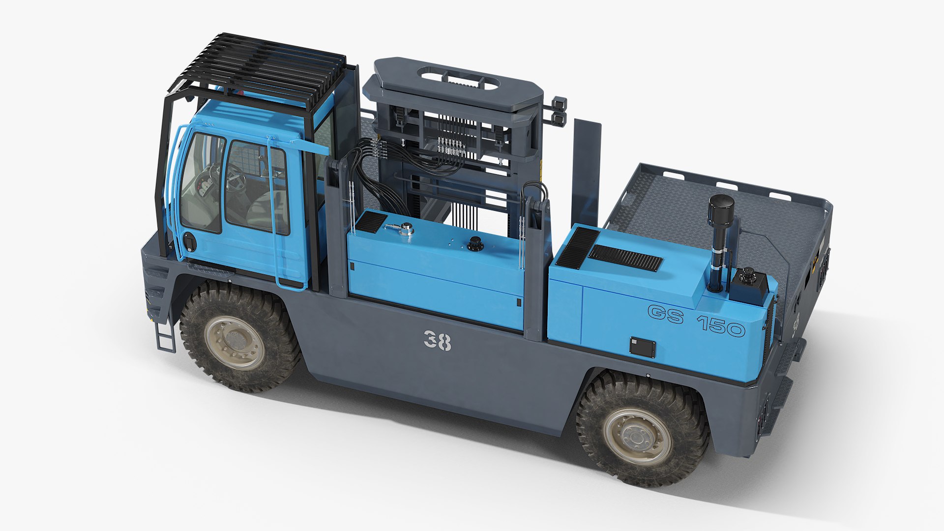 Long Load Forklift Truck Blue 3D Model - TurboSquid 2411030