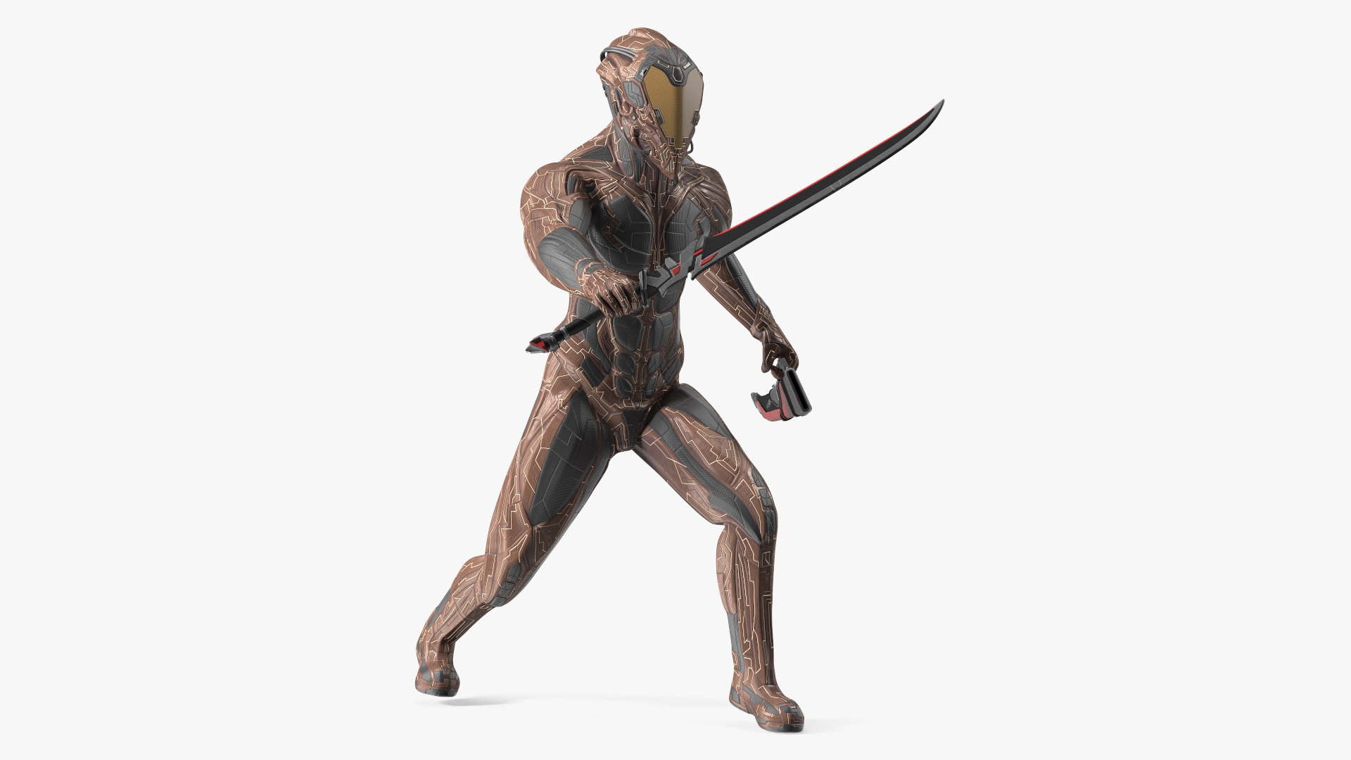 Futuristic Armored Soldier with Energy Blade