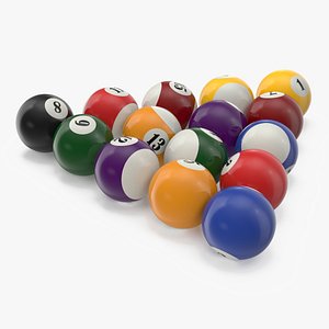 3D Billiard Balls Set