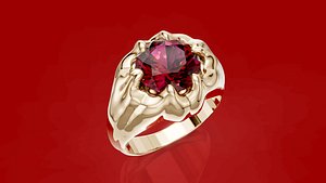rbRound Brilliant Flower Ring 3D model