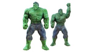 Two Hulk toys 3D model