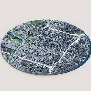 Indianapolis Cityscape 3D Model Indiana State Capital Skyline Modern Architecture  Sports Venue 3D model