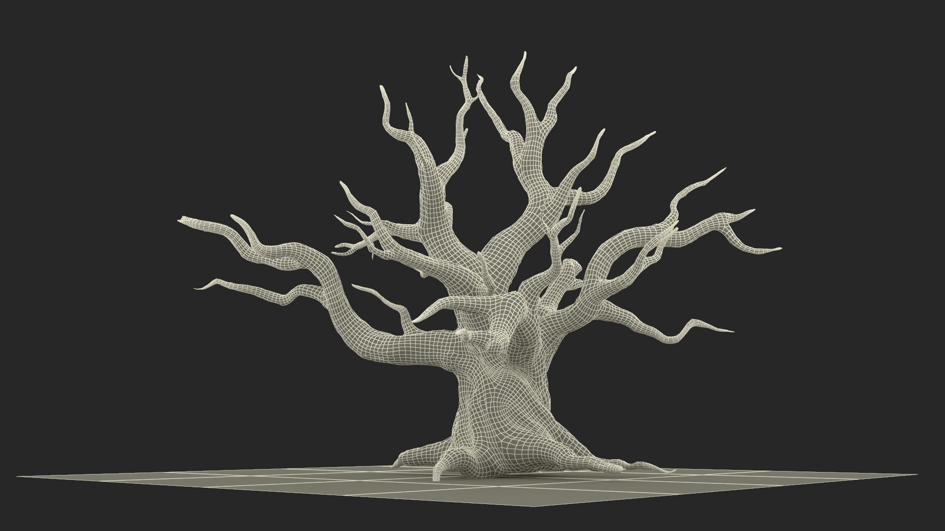 3D Dead Tree Without Leaves On Rocky Ground - TurboSquid 2364986