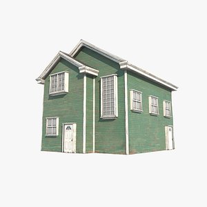 Modern architecture retro small villa 3D model