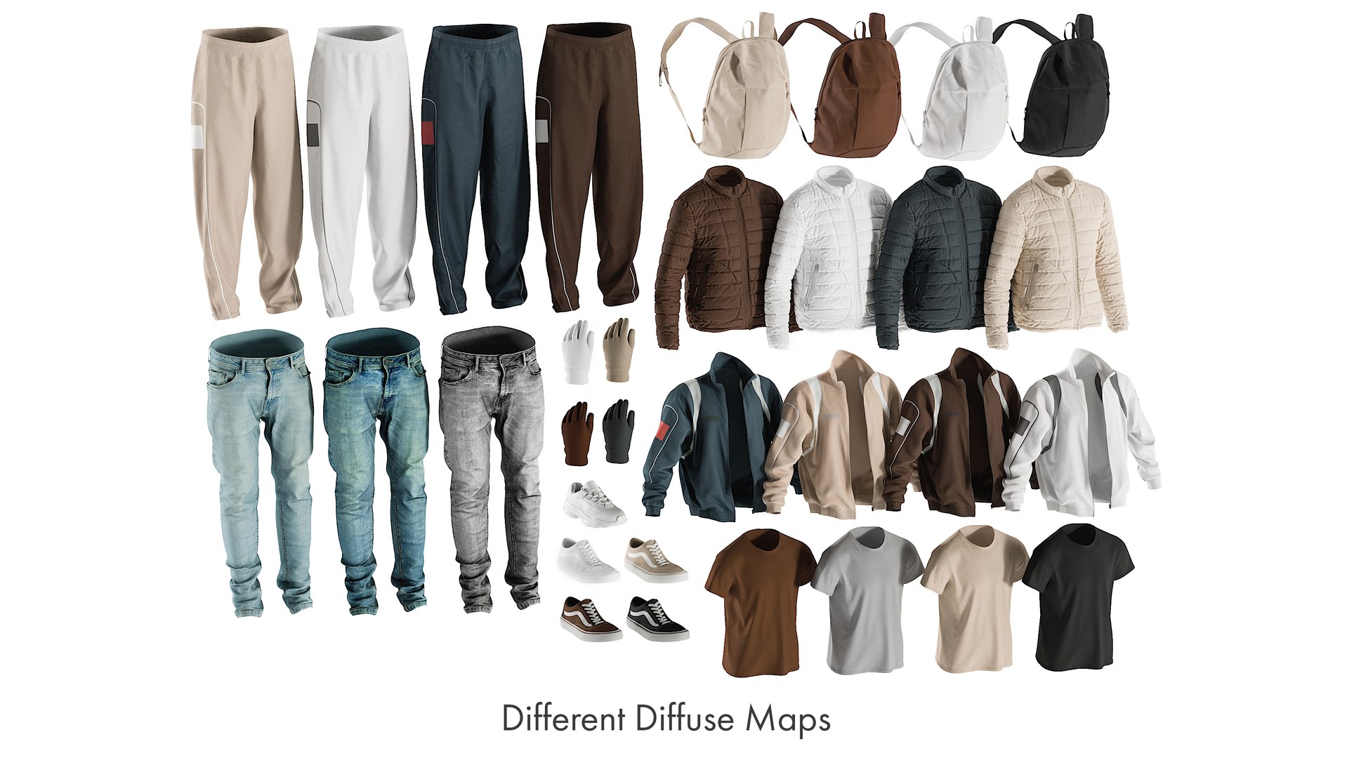 3D realistic clothing mix sneakers https://p.turbosquid.com/ts-thumb/eh/Pb3zYz/UKVCK1dP/colors/jpg/1603657738/1920x1080/fit_q87/5acc4093a2998d80473a9c3a095958a57305bf6c/colors.jpg
