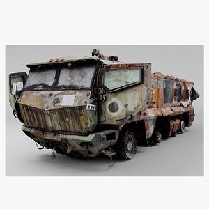 russian KAMAZ-63968 Typhoon-K MRAP vehicle destroyed by Ukrainian army 3D model