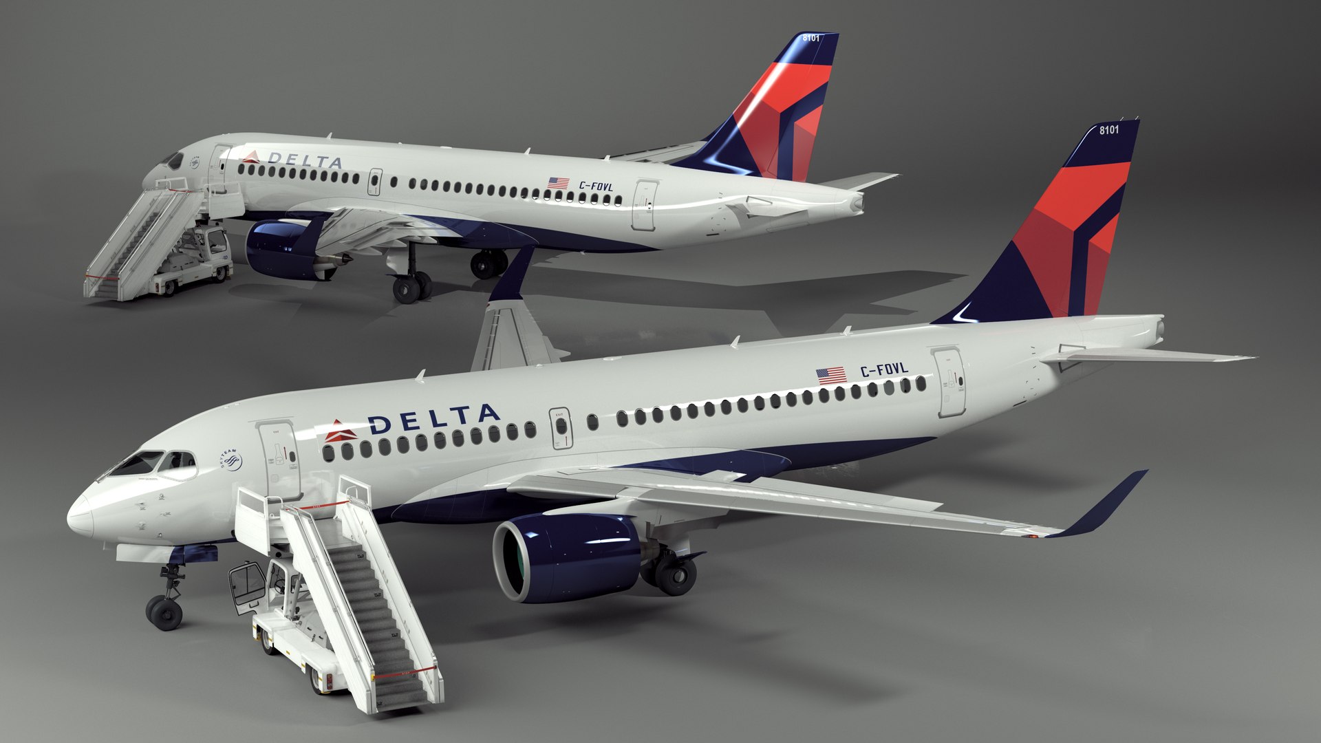 3D Airbus Delta with Passenger Boarding Stairs Car Rigged model https://p.turbosquid.com/ts-thumb/eh/RStmkK/zE/airbusdeltawithpassengerboardingstairscarriggedvray3dmodel019/jpg/1697678130/1920x1080/fit_q87/f759ce436aedcc22b6f28f5e776efc1297741bdc/airbusdeltawithpassengerboardingstairscarriggedvray3dmodel019.jpg