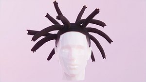 3D model King Von Medium Braided Dreads - Partly Bleached VR / AR /  low-poly