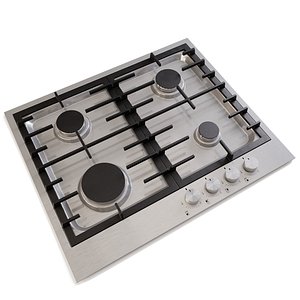 stainless steel gas cooktop 3d model