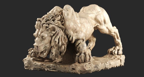 Lying Lion Statue 3D Model $59 - .max .fbx .obj .c4d .ma