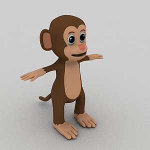 3D monkey cartoon animation model