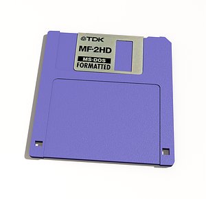 3D floppy disk 1 44mb model