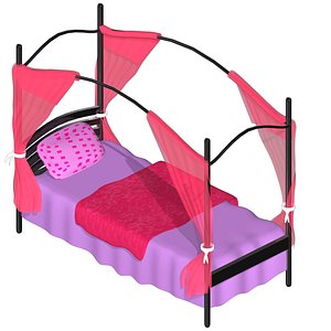 cartoon bed 3d obj
