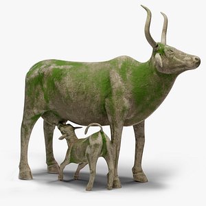 Cow and Calf Statue 3D model