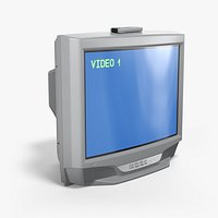 Vintage 2000s CRT TV with IR Control On