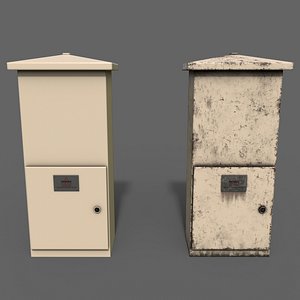 PBR Electric Box BoneWhite V4 3D