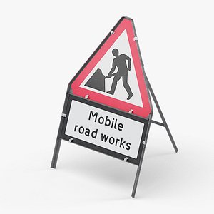 Men At Work Mobile Road Works Triangular Road Sign