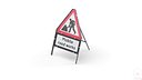 Men At Work Mobile Road Works Triangular Road Sign