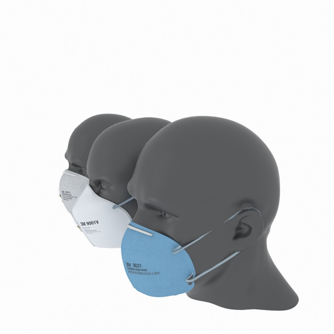 3D protective quipment model https://p.turbosquid.com/ts-thumb/ei/FEXC8u/PUoyzSzK/collectionof3mprotectivemask7/jpg/1584092940/1920x1080/fit_q87/afda306d998fd7e20995512633efa7273a1863c2/collectionof3mprotectivemask7.jpg
