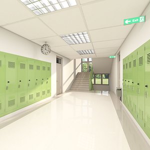 3d model school hallway