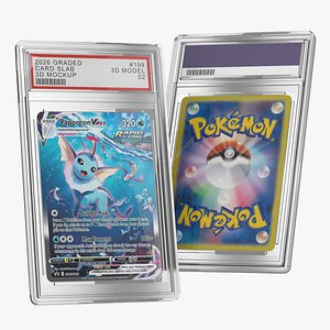 Empty Graded Card Slab Holder Case Mockup 02 3D model