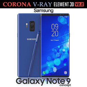 3D samsung galaxy note 9 model