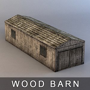 wood barn 3d obj