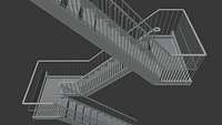 New York fire escape stairs no textures