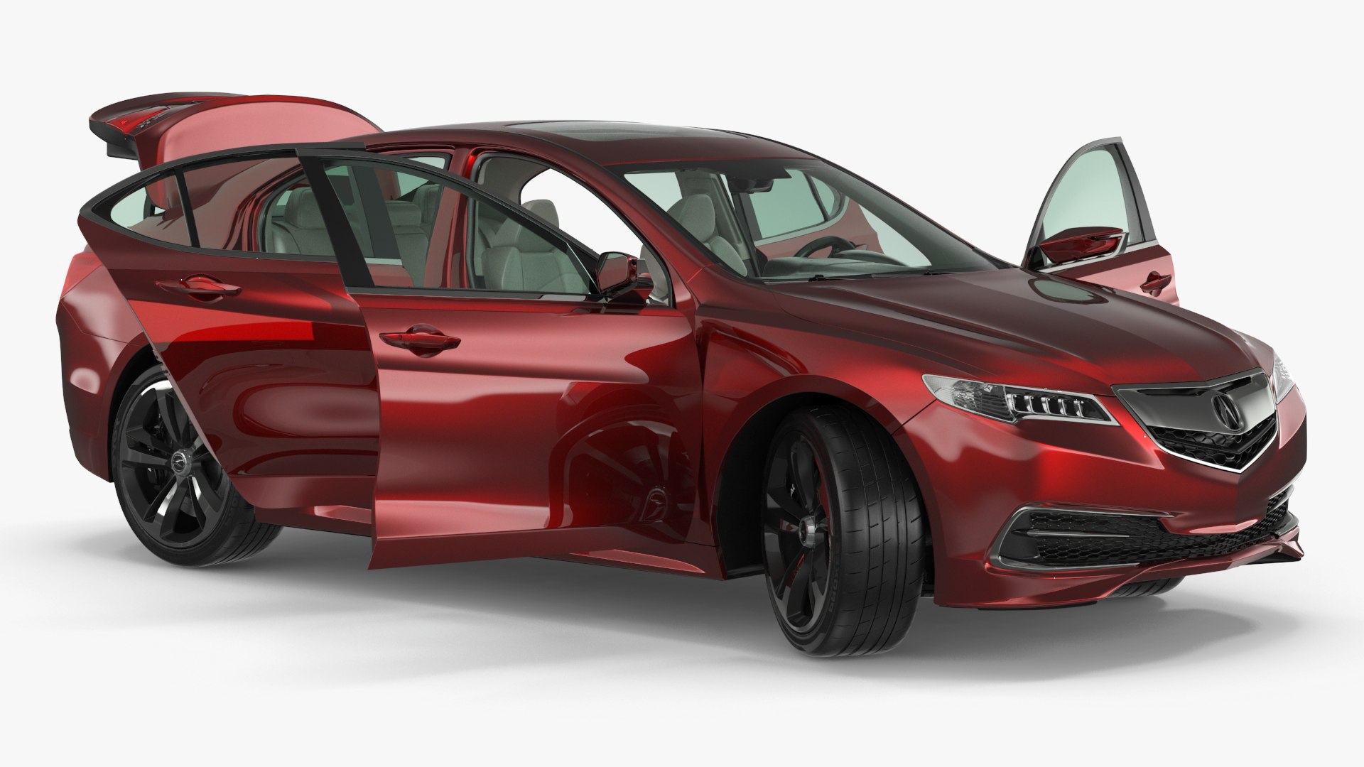 Acura TLX 2015 4dr Sedan Rigged 3D model preview