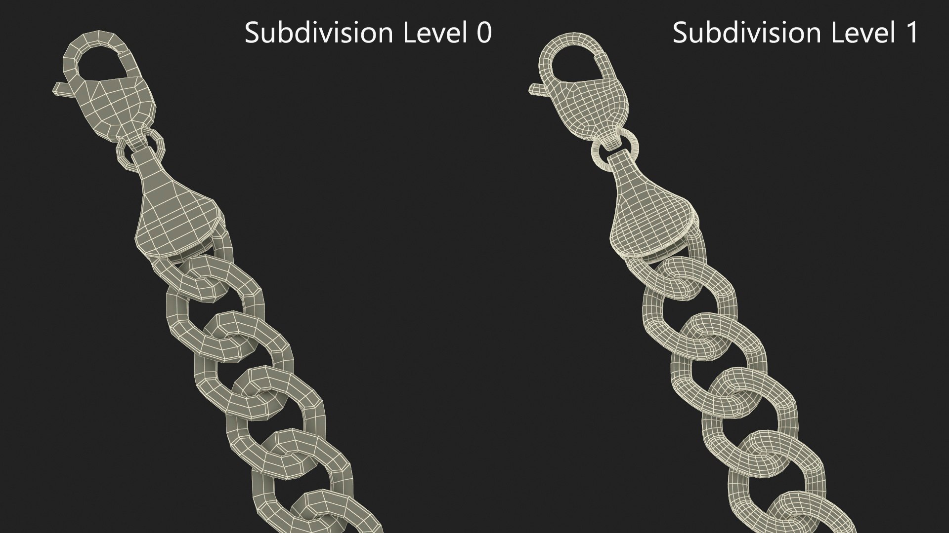 Curb Chain Silver 3D - TurboSquid 2239669