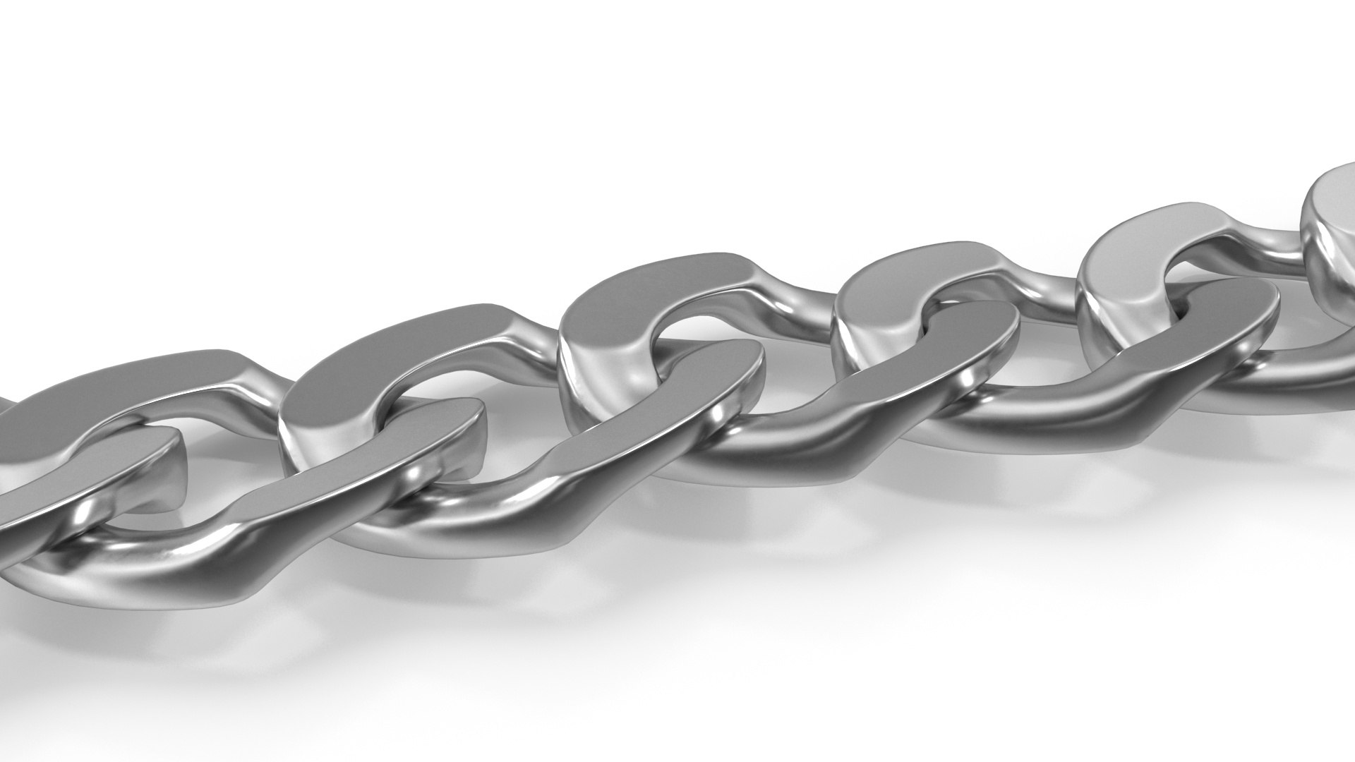 Curb Chain Silver 3D - TurboSquid 2239669