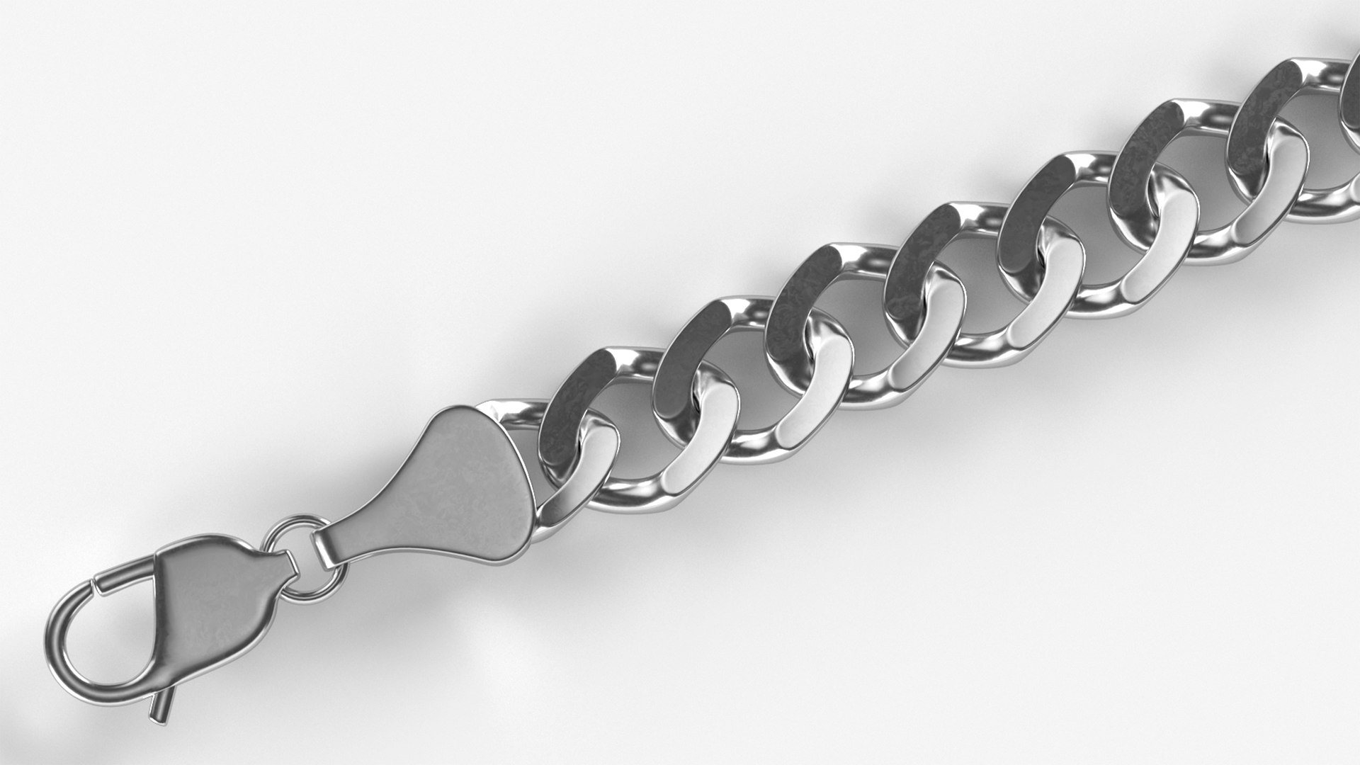 Curb Chain Silver 3D - TurboSquid 2239669